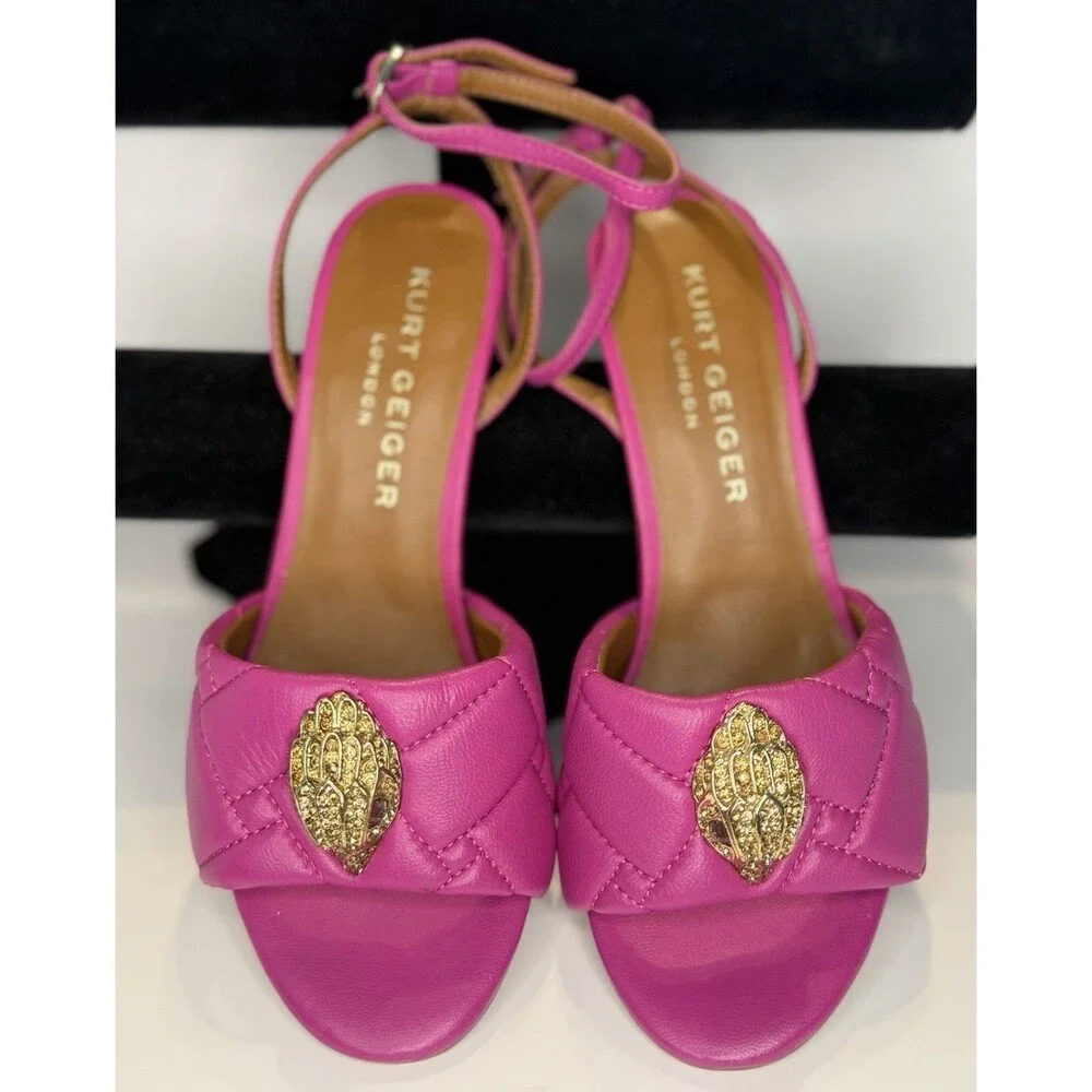 Kurt Geiger London Kensington Leather Mule/Sandals/Hot Pink/EUR 37